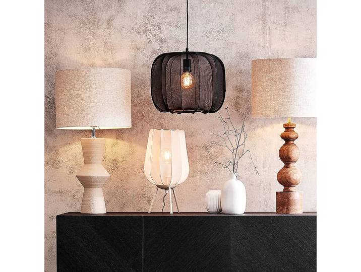 Hängeleuchte Ø 40cm Schwarz/Schwarz Netzstoff LED/Glühlampe E27