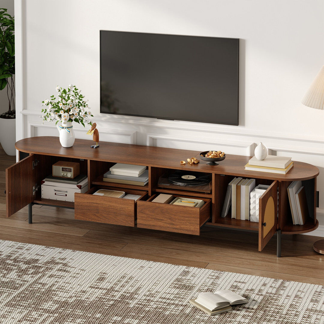George Oliver TV Stand for TVs up to 85" Walnut 85"