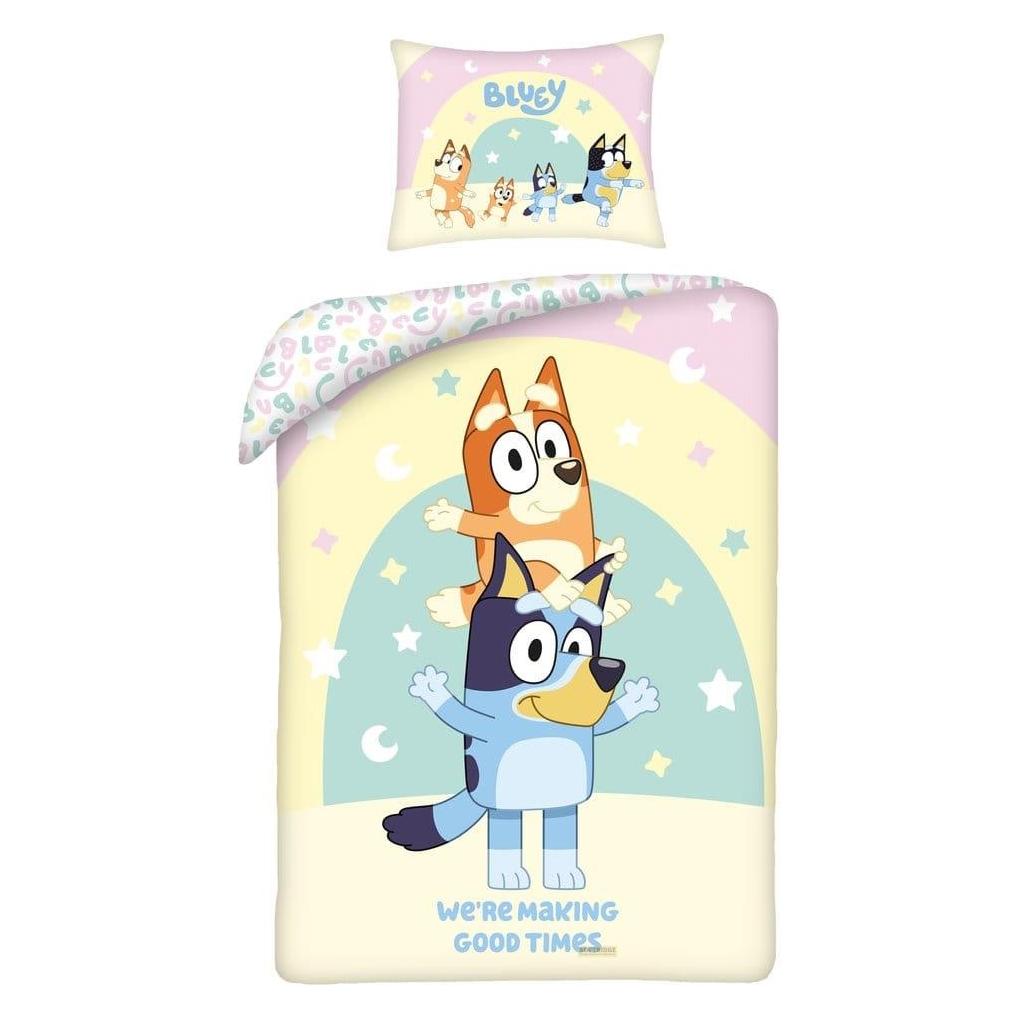 Halantex Bluey parure de lit We're Making Good Times 160 x 200 cm / 70 x 80 cm (200 x 160 cm, 80 x 70 cm) (HTEX-BY-9733BL)