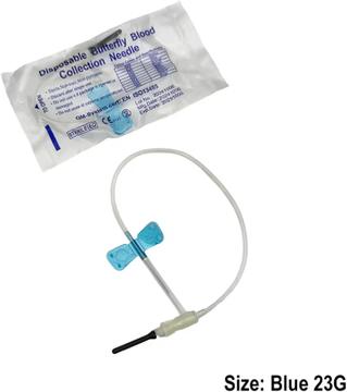 Inspire Picks VetFlow Disposable Butterfly Blood Collection Needles For Cats, Dogs & Small Animals 50pcs Blue 23g