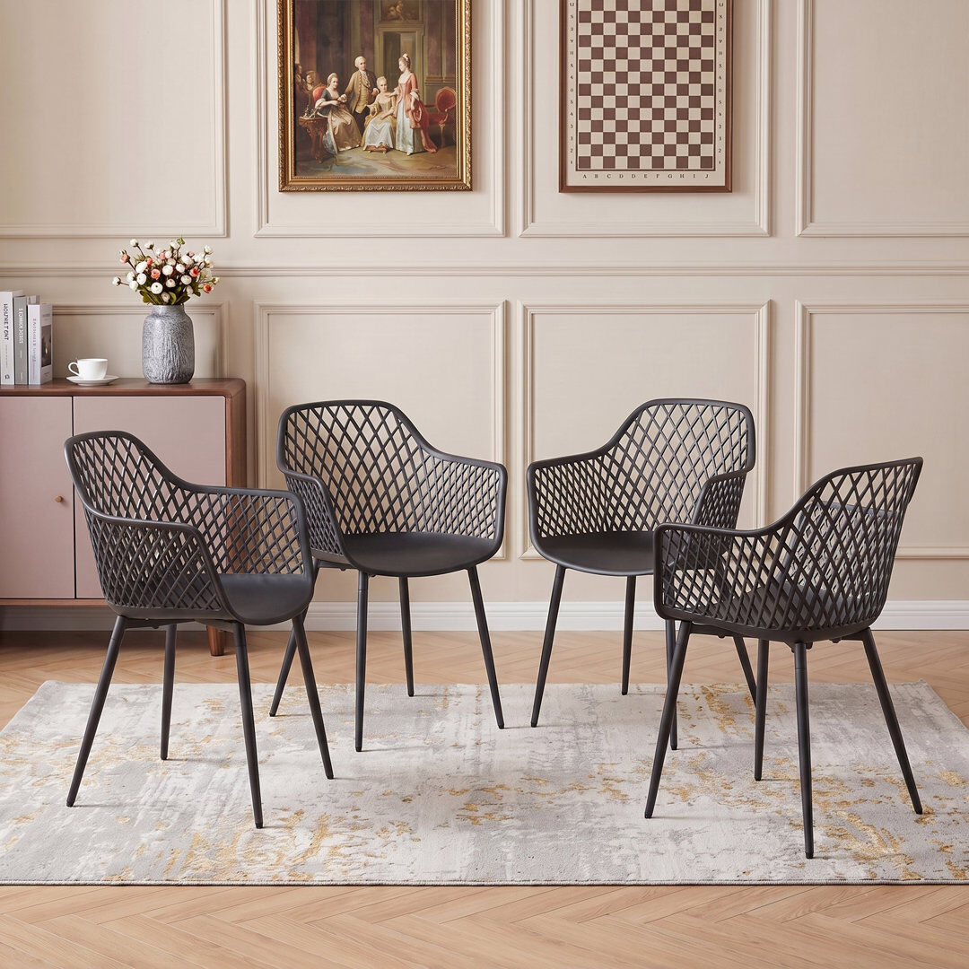 Brayden Studio Alzugaray Dining Chair Black 85cm H X 57cm W X 48cm D