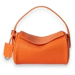 Polo Ralph Lauren für Damen. 428P01425004 Kleine Polo Play Duffel-Tasche aus orangefarbenem Leder (OSFA), Lässig