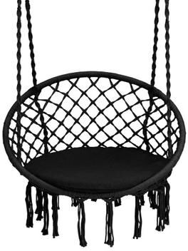 Costway Cushioned Hammock Swing Chair with Hanging Kit-Black