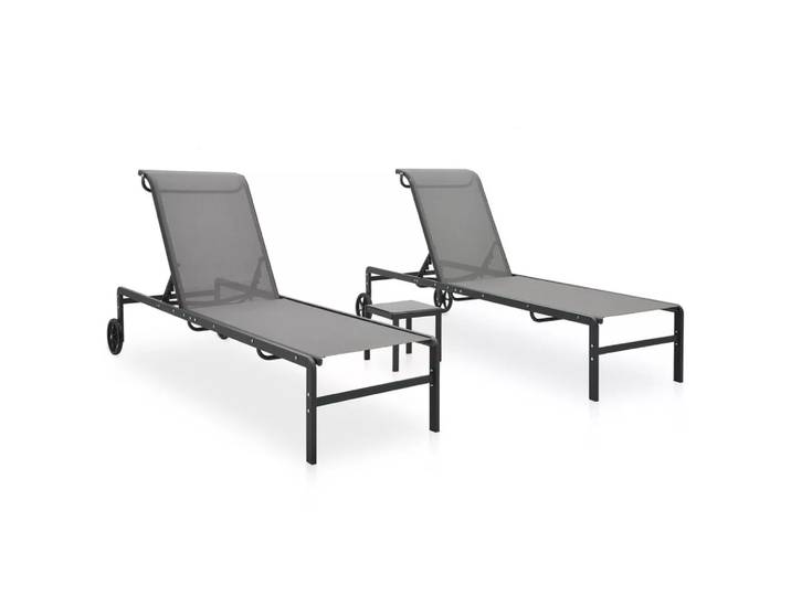 VidaXL - Sonnenliege stahl, One Size, Grau
