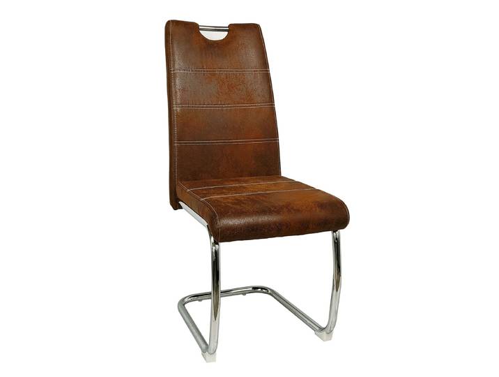 4er Set Hallen Kunstleder Stühle - Brun Vintage
