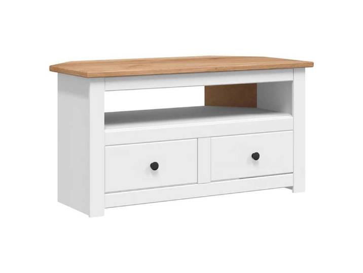 NOUVEAU Cabinet TV - Meuble TV d'angle - blanc - 93x49x49cm Pin Assortiment Panama 95057