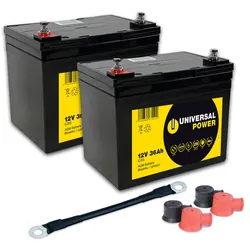 Universal Power AGM Batterie für Rollstuhl Scooter 2 x 36Ah + Batteriekabel