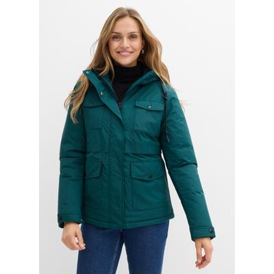 Funktionsjacke BONPRIX, Damen, Gr. 44, tiefgrün, Obermaterial: 100% Polyester. Futter: 100% Polyester. Wattierung: 100% Polyester, figurumspielend, Jacken Funktionsjacke, figurumspielende Passform, sportlicher Stil