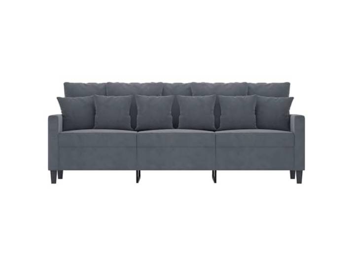 KTHLBRH 3-Sitzer-Sofa, dunkelgrau, 180 cm, Samt Gestell aus Metall, Polsterung aus Schaumstoff, modernes Design, maximale Belastung 110 kg pro Sitz