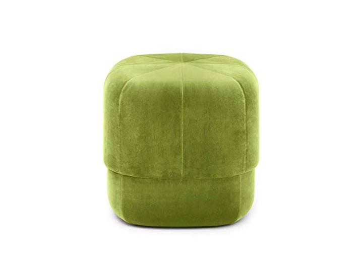 IXMLDAXD Der Stuhl, Soft Velvet Round Ottoman - Orange Padded Coffee Table Footstool for Living Room & Bedroom Extra Seating(Olive Green,40x40x46cm(16x16x18inch))