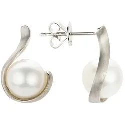 PLATINITY Ohrstecker Süßwasserzuchtperlen weiß/8-8,5mm Platin 950