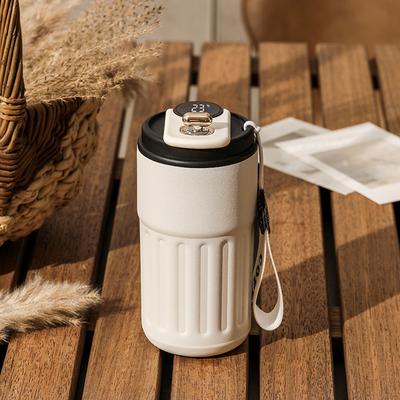 Combo Retail Shop Insulated Stainless Steel Coffee Cup, Intelligent Temperature Measurement Mug, High Aesthetic Thermal Beverage Tumbler black 401 500ml