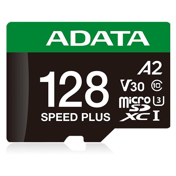 Adata microSD 128GB Speed Plus UHS-I U3 + Adapter (128 GB, microSDXC, U3, UHS-I) (UD128GUI3V30A2SP-RA1)