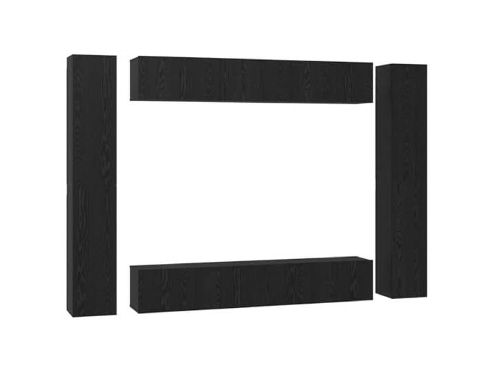 KGFHERENB TV-Schrank Set 10-tlg, Wandhängend Schwarz Eichen-Optik Flexibles Schwebesystem fürs Wohnzimmer mit 10 Klapptüren und 8 Fächern schafft sauberen Bodenplatz und moderne Ordnung.