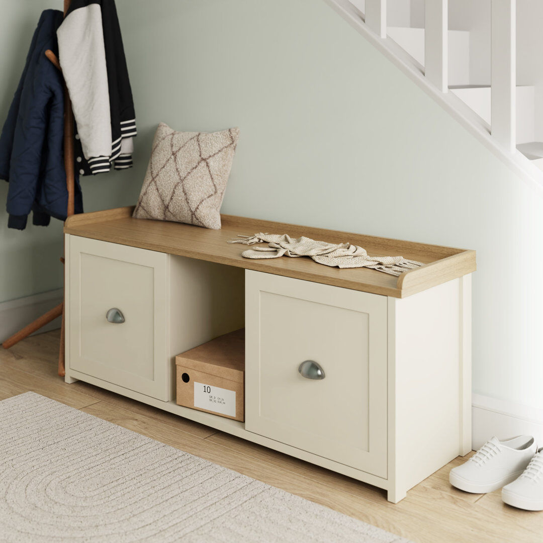 Zipcode Design Bryson Storage Bench Cream 56.6cm H X 130cm W X 39.5cm D