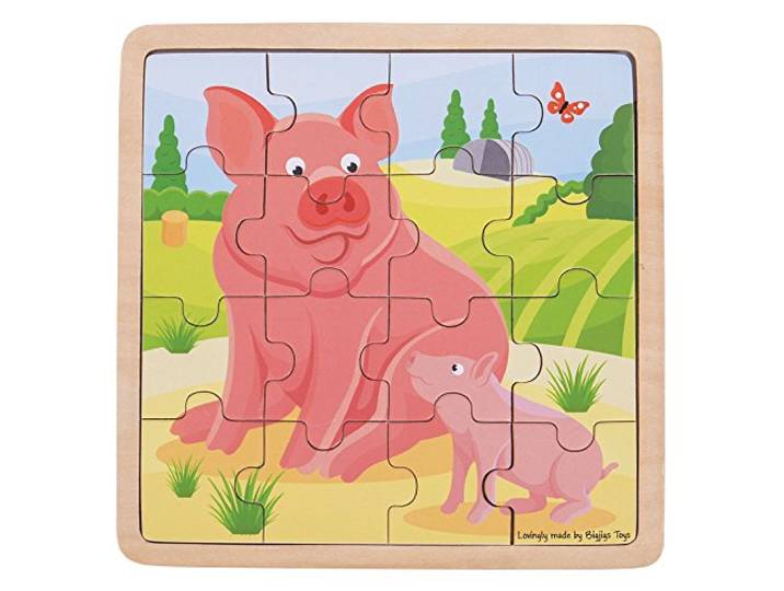 Bigjigs Toys Houten Chunky Pig & Piglet Jigsaw Puzzle