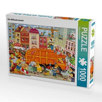 CALVENDO Puzzle Das Müllauto kommt | 1000 Teile Lege-Größe 64x48cm Foto-Puzzle für glückliche Stunden