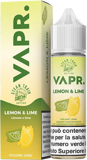 VAPR. Lemon & Lime Steam Train Liquido Shot 20ml Limone Lime Ghiaccio