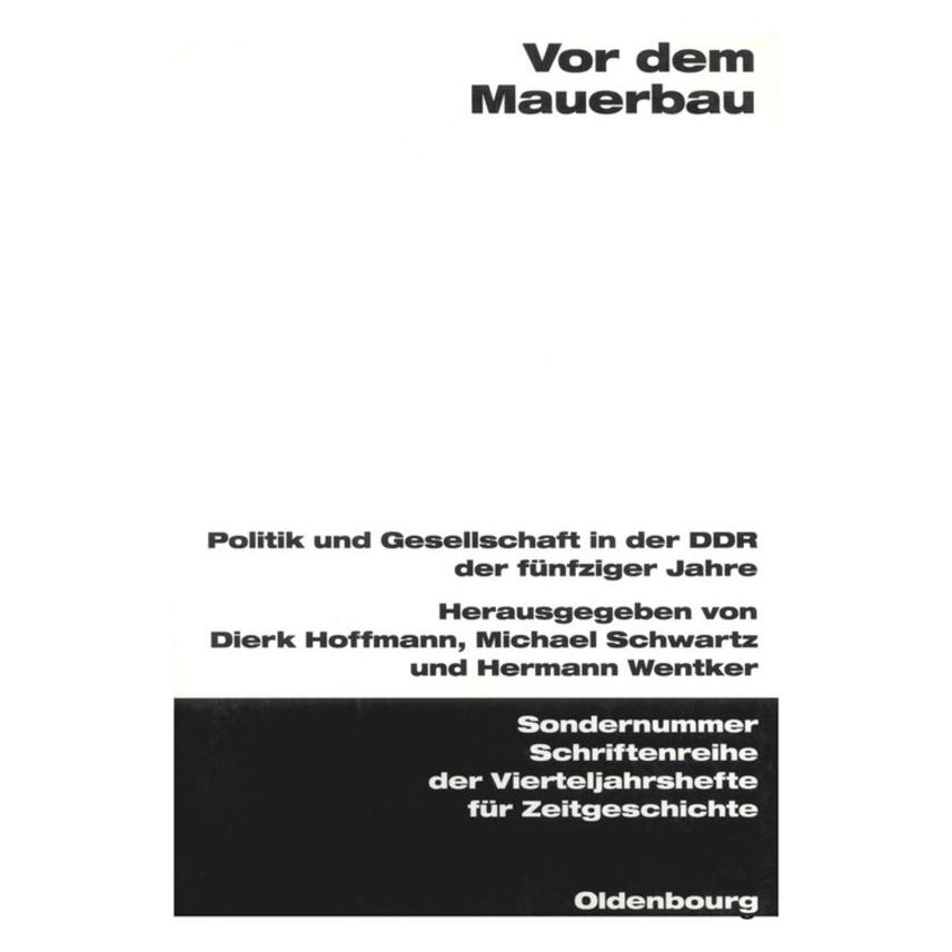 De Gruyter Vor dem Mauerbau (Deutsch, Hardcover) (67828221)