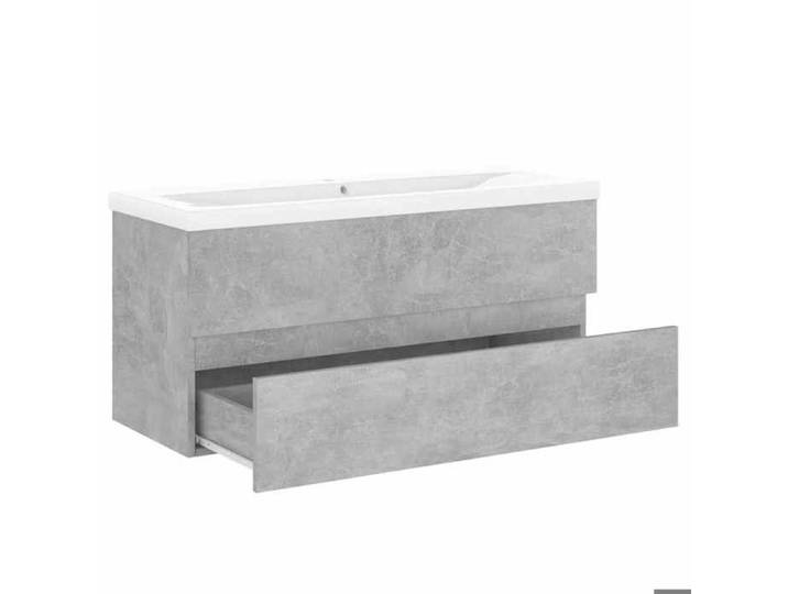 HOT SALE*Armoire d'évier CLARENCE Cabinet Sous évier Meuble-lavabo - avec lavabo intégré - Gris béton Aggloméré - M579176