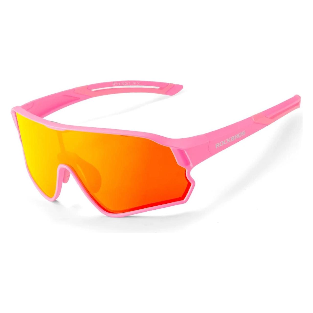 Rockbros 14110009004 polarized cycling glasses for children 8-14 years old - pink (Pink) (Rockbros-14110009004)