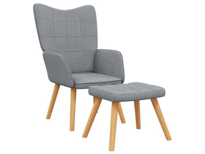 vidaXL Relaxsessel mit Hocker Hellgrau Stoff