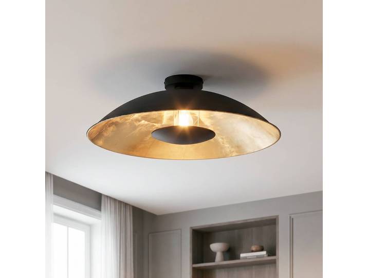 Deckenlampe Emilienne Lindby, dimmbar, schwarz, für Wohn- / Esszimmer, Metall, Modern, Deckenlampe