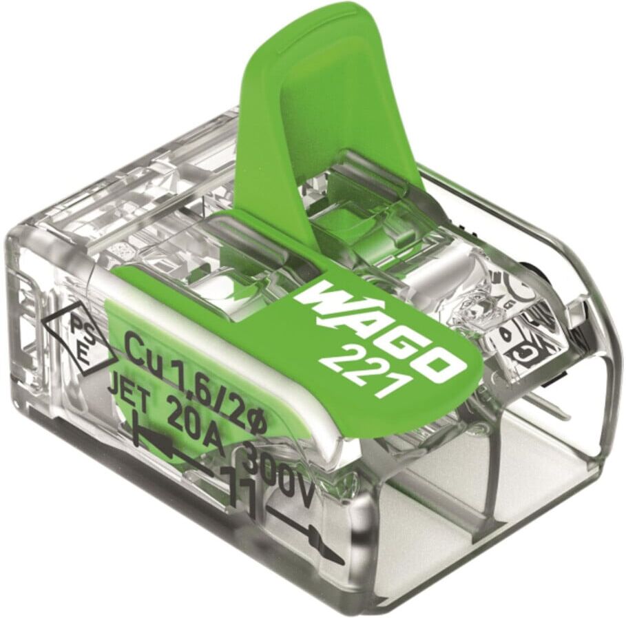 WAGO Verbindungsklemme 221-422 2-Leiter max. 4mm² transparent)