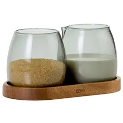 Ad Hoc Milch- und Zuckerglas 3-tlg. YUNA - B/H/T ca. 16.00x7.50x8.50