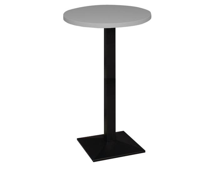 Hom`in Bartisch, Grau, Schwarz, Metall, rund, Säule, Bodenplatte, 70x105.5x70 cm, in verschiedenen Holzdekoren erhältlich, Esszimmer, Tische, Stehtische