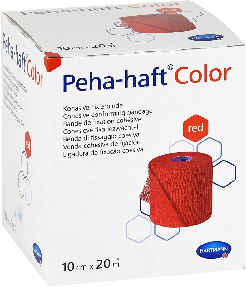 Peha Haft Color Fixierbinde latexf.10 cmx20 m rot 1stk
