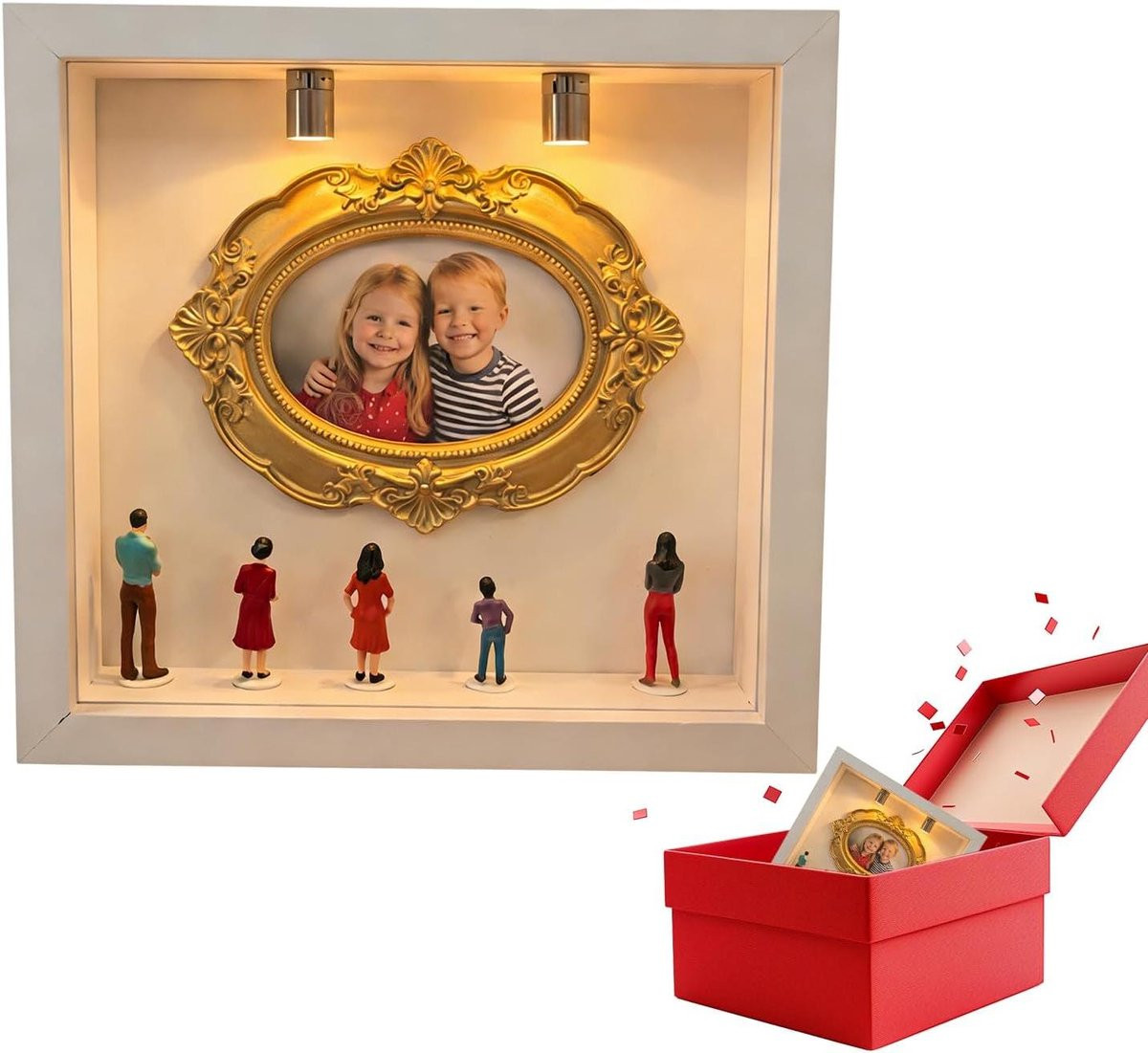 Museum Silhouette Box Mini Lijstjes met Gouden Accenten - 17 cm