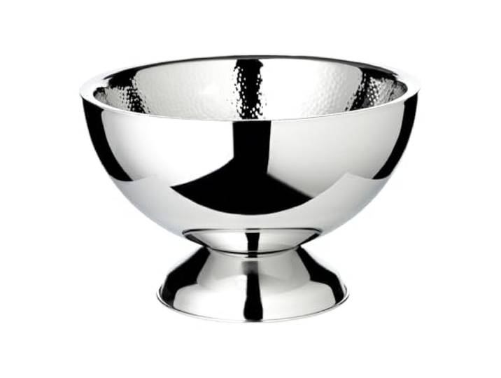 EDZARD Sektkühler Cadiz (Höhe 21 cm, Ø 32 cm), Edelstahl, fein gehämmert doppelwandig, Hochzeit, Partydeko, Silvester, Barzubehör, Gastronomie, Geschenkidee