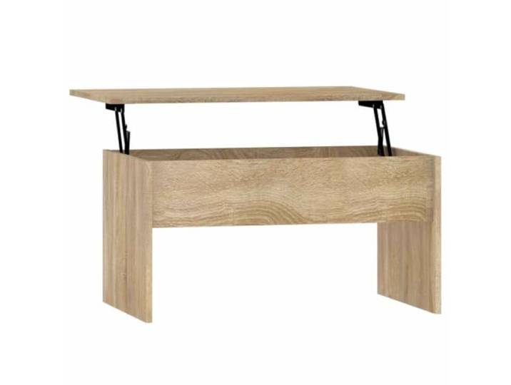 LASWWQMRF Couchtisch Höhenverstellbar 80x50,5 cm Sonoma-Eiche Flexibler Wohnzimmertisch mit anhebbarer Tischplatte und Stauraum. Ideal zum Arbeiten und Essen auf der Couch.