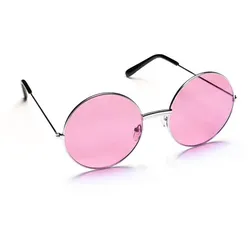 Brille "Hippie", 6 cm Ø, rosa