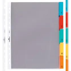 Durable Register Hüllenregister tr 5tlg farbige Grifftabe