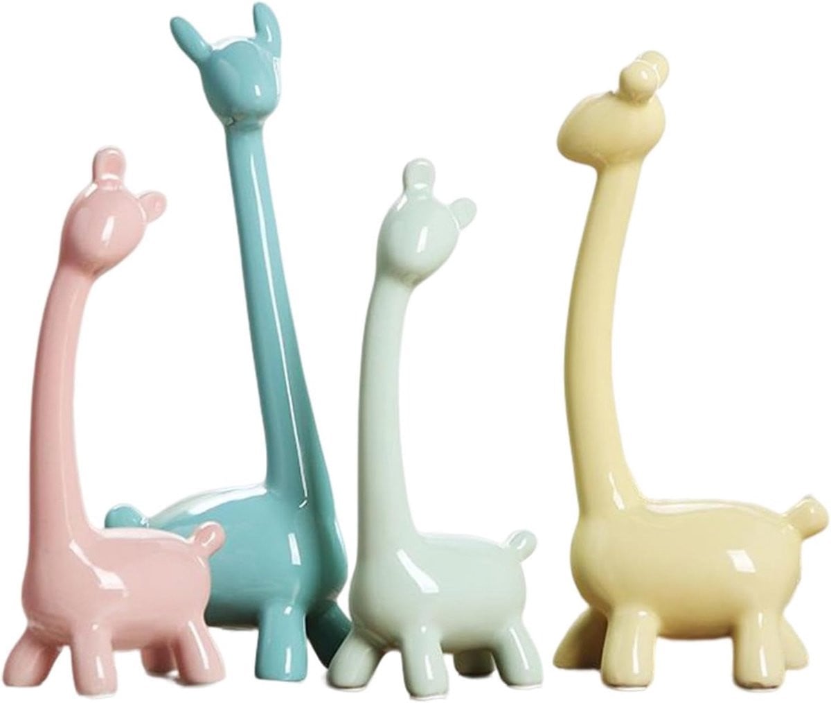 Set van 4 keramische dierfiguren voor decoratie in de woonkamer, Stijl 2