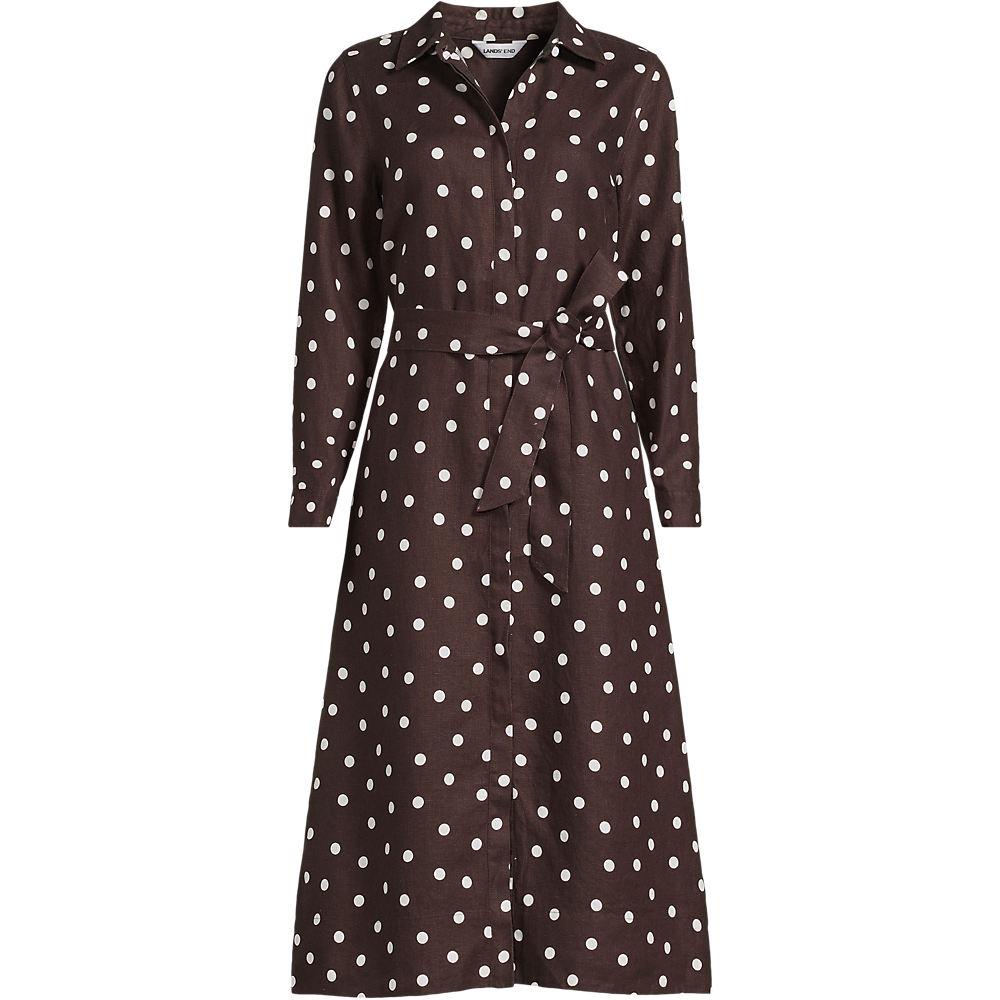 Premium Reinleinen-Midikleid für Damen in Plus-Größe, Damen, size: plus, Braun, by Lands' End
