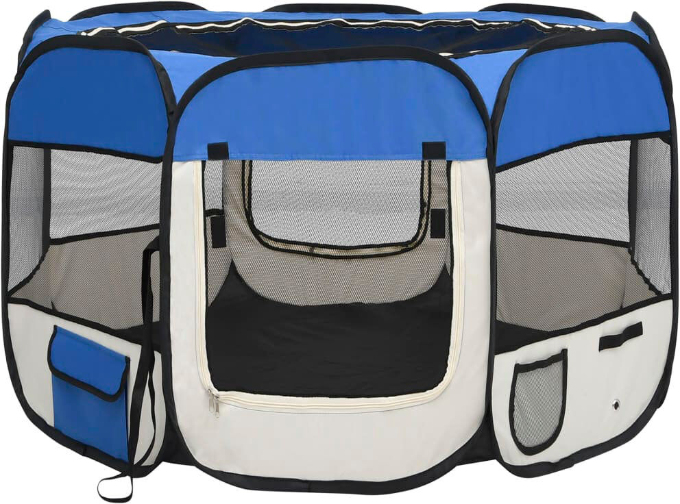 Archie & Oscar Lionel Panel Metal Exercise Pen With Door Blue 58cm H x 90cm W x 90cm D