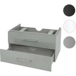 Premium Waschbeckenunterschrank HWC-D16, Waschtischunterschrank Waschtisch Badmöbel, hochglanz 90cm ~ grau
