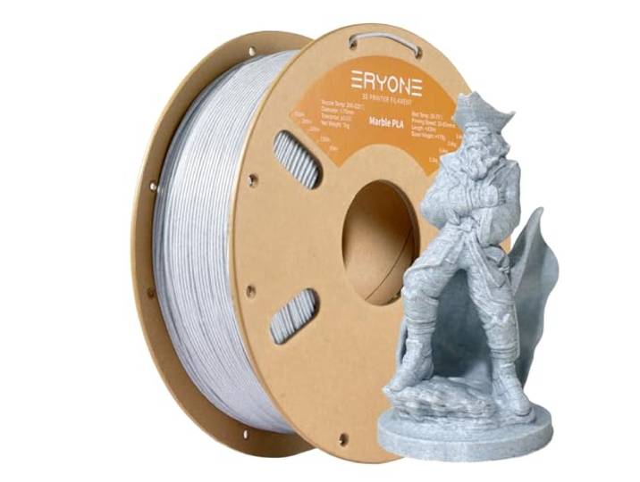 ERYONE Spezielles PLA Filament 1,75mm +/-0,03mm, 3D-Druck-Filament PLA 1,75 mm f¨¹r 3D-Drucker und 3D-Stifte, 1kg/Spule, Marmor