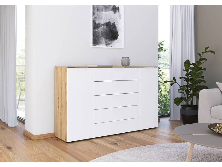 Buffet Flipp 160cm Marron/Blanc alpin/Imitation chêne Artisan