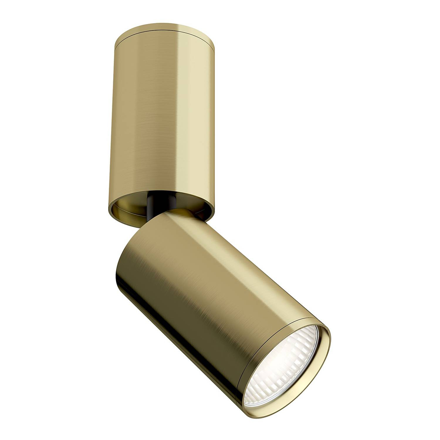 home24 Plafondlamp Focus S type C, Messing/Goud, Metaal, GU10