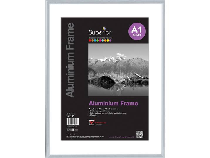 Seco fotolijst A1 - 59.4 x 84cm - zilver geborsteld aluminium - 11mm frame