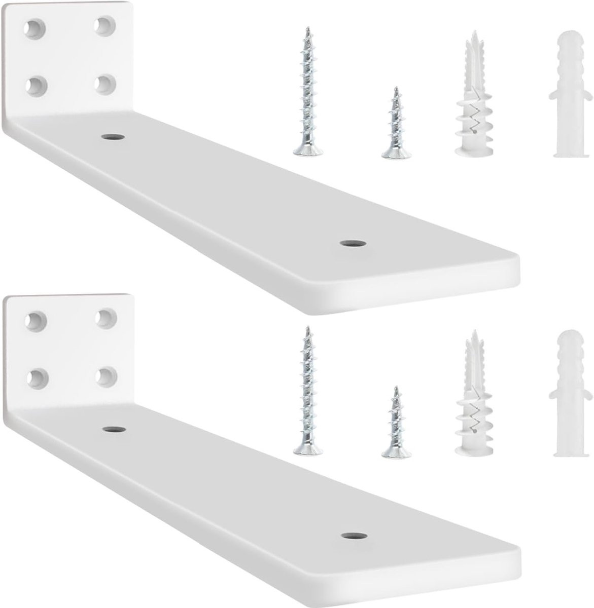 Plankbeugel Set Zwevende Dragers Mat Wit 30 cm Lengte
