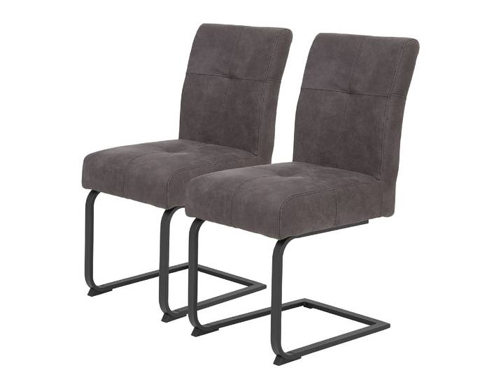 Freischwinger Onlay 2er-Set 43 x 91 x 65cm Grau