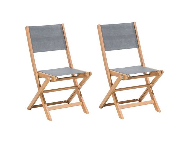 GARTENSTUHL 2er-Set Akazienholz hellbraun Cesana