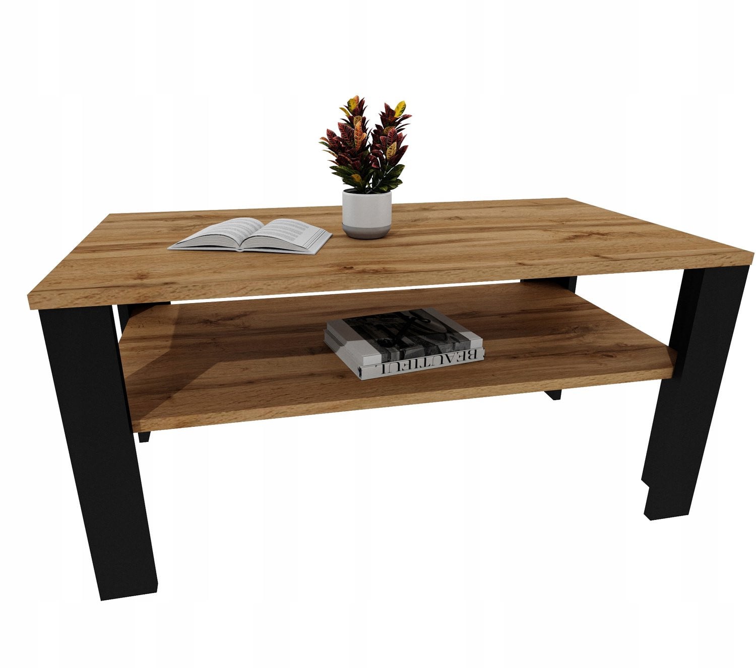 Salontafel Lara 96 eikenlook met plank