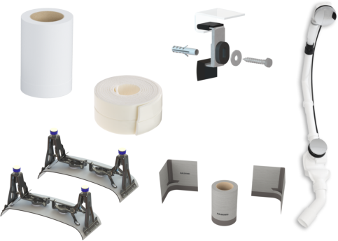 Kaldewei Installations-Set 687676490000 bis 5041, mit Garnitur, für Badewanne
