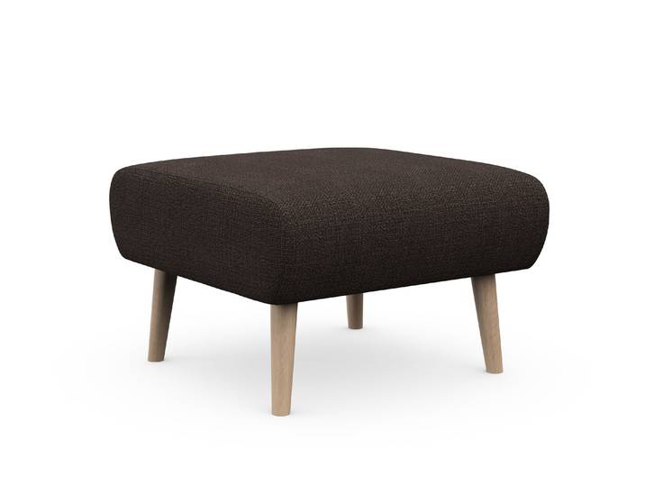 Polsterhocker, Dunkelbraun, 75x68 cm, Polyester, Feste Polsterung, Skandinavisch, andas